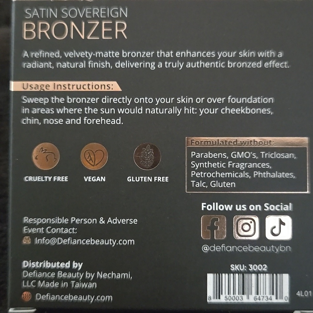 DEFIANCE BEAUTY Satin Sovereign Bronzerin Color:Immortal Envy NEW IN BOX - Picture 5 of 5